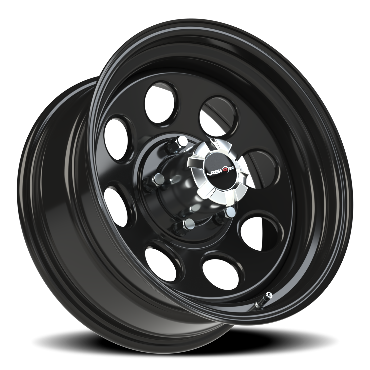 Vision Steel 17X8 Gloss Black Wheel