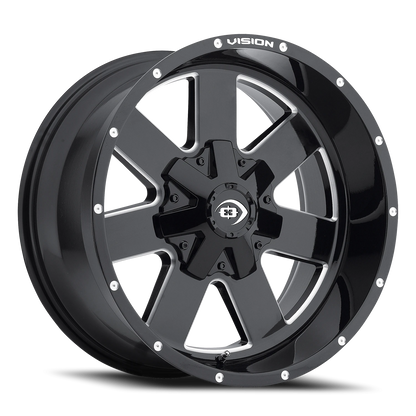 Vision Arc 20X10 Gloss Black Milled Spoke Wheel
