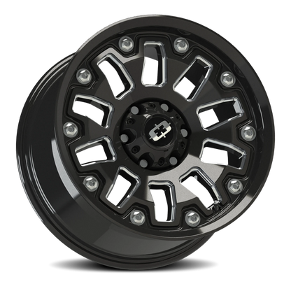 Vision Armor 18X9 Gloss Black Milled Spoke Wheel