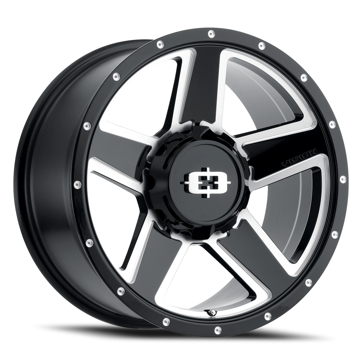 Vision Empire 16X6 Gloss Black Milled Spoke Wheel