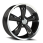 Vision 5 17X7 Gloss Black Machined Lip Wheel