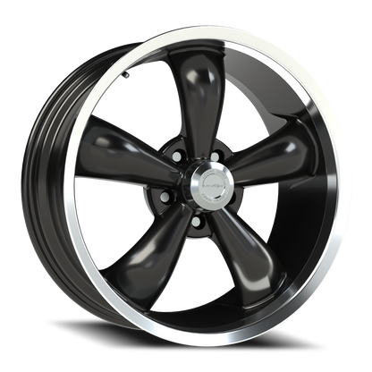 Vision 5 18X8.5 Gloss Black Machined Lip Wheel