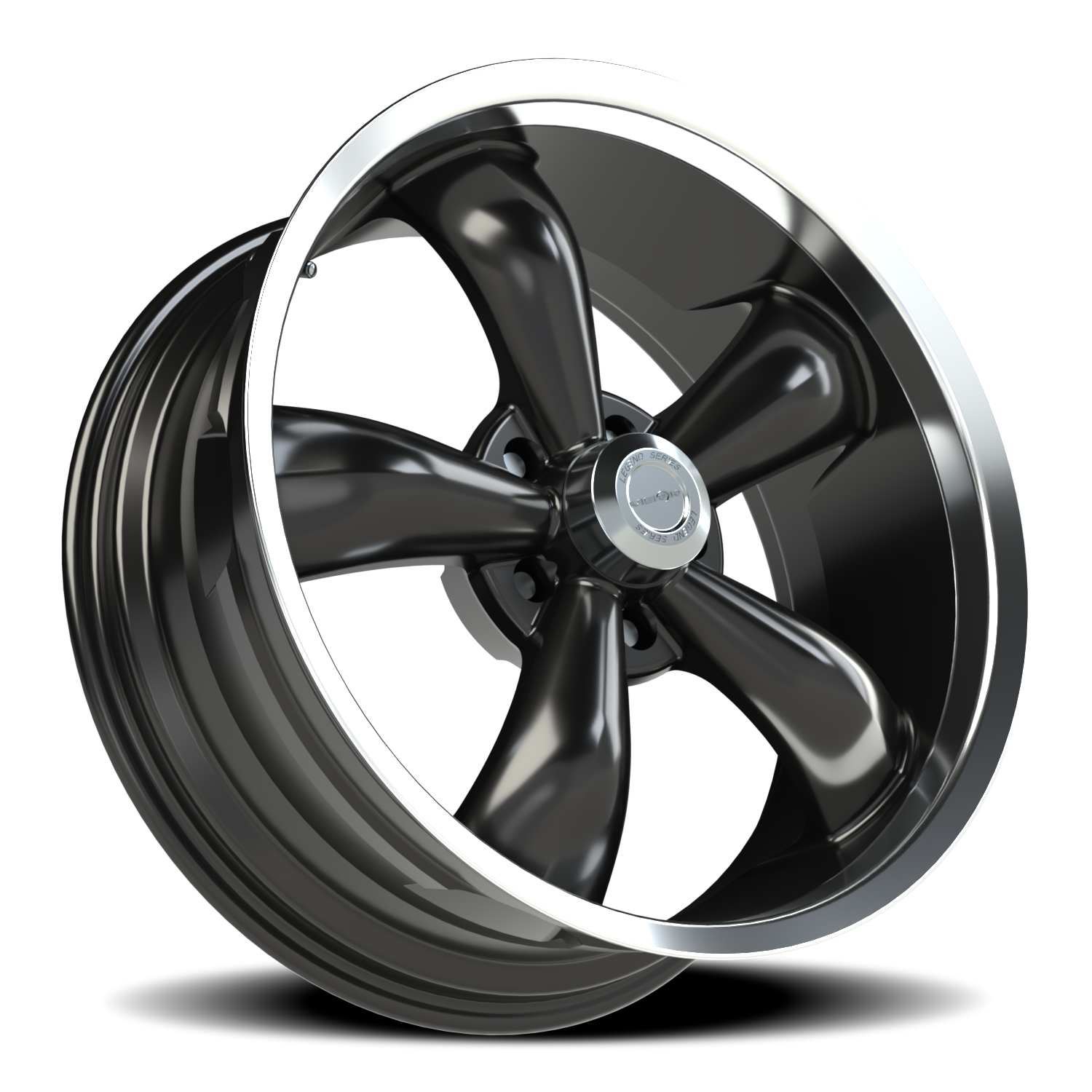 Vision 5 18X9.5 Gloss Black Machined Lip Wheel