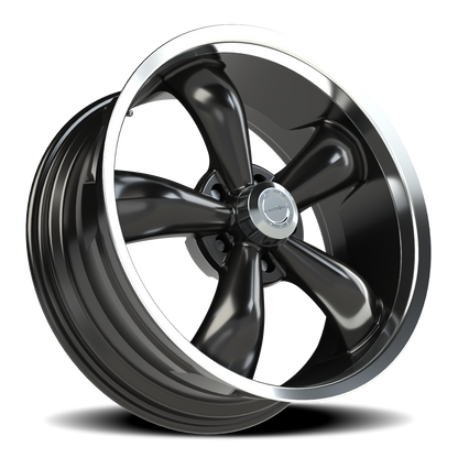 Vision 5 18X9.5 Gloss Black Machined Lip Wheel