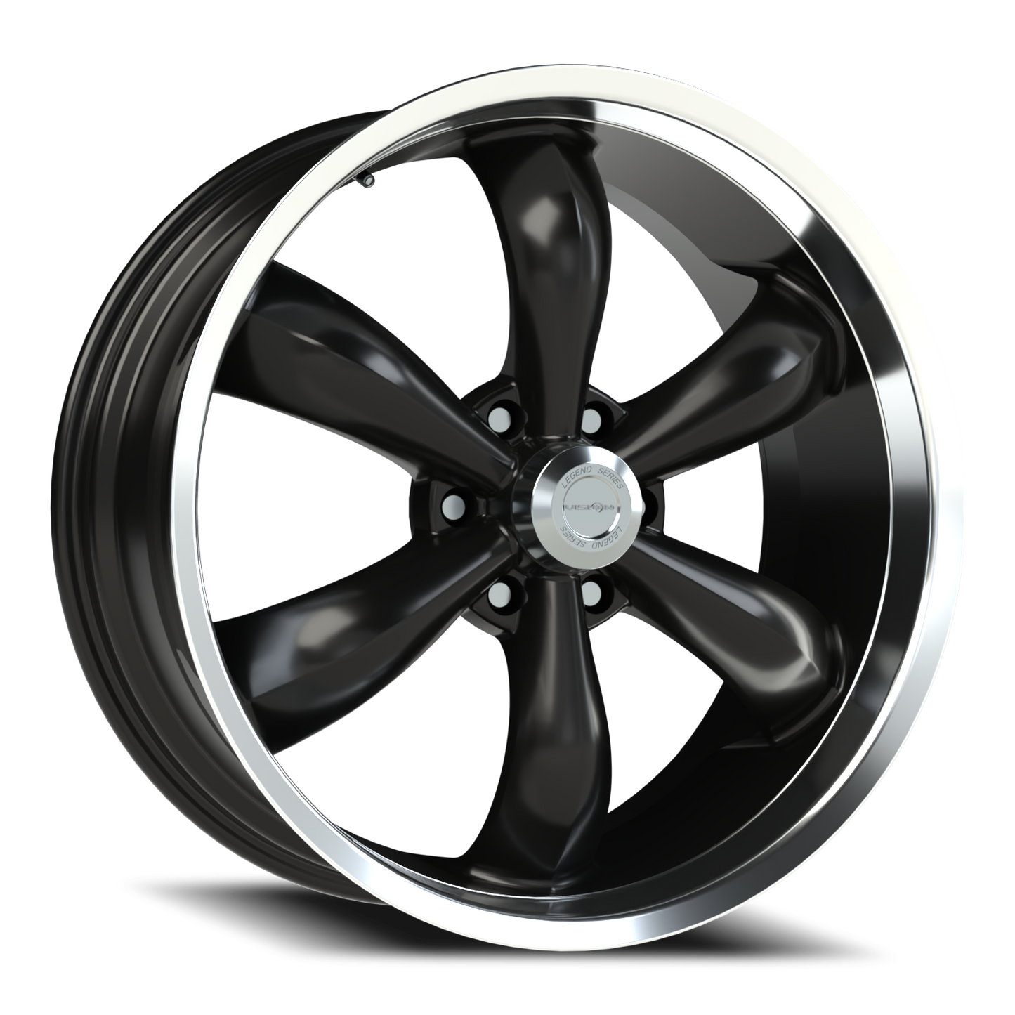 Vision 6 22X9.5 Gloss Black Machined Lip Wheel