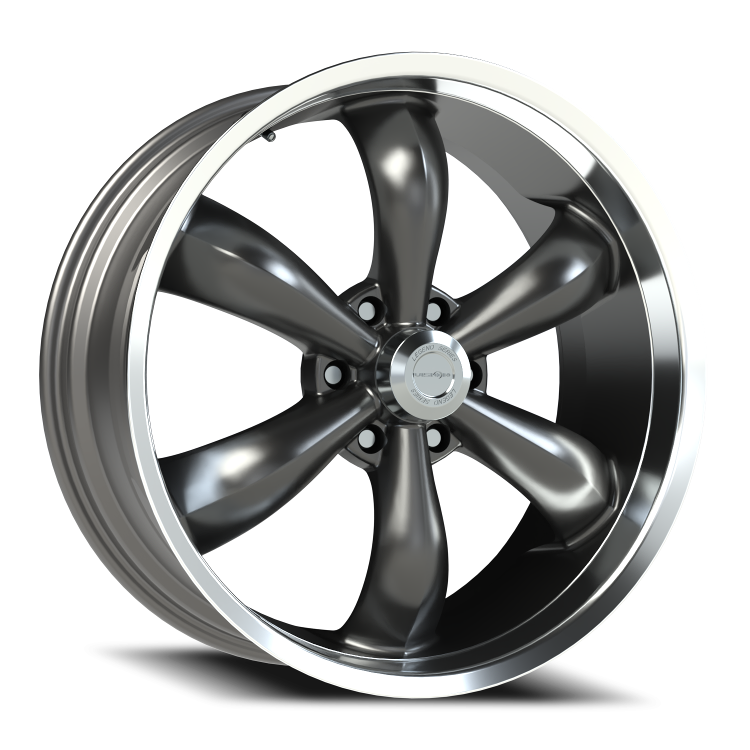 Vision 6 22X9.5 Gunmetal Machined Lip Wheel