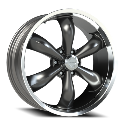 Vision 6 22X9.5 Gunmetal Machined Lip Wheel