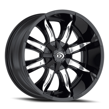 Vision Manic 17X9 Gloss Black Machined Face Wheel