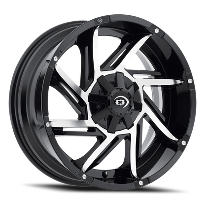 Vision Prowler 17X9 Gloss Black Machined Face Wheel