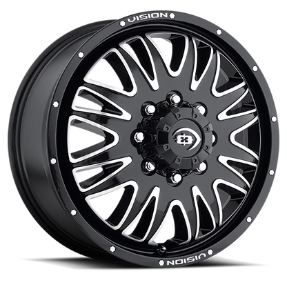 Vision Rival 20X8.25 Gloss Black Machined Face Wheel