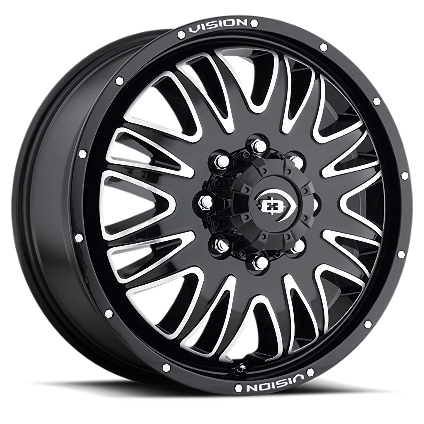 Vision Rival 20X8.25 Gloss Black Machined Face Wheel