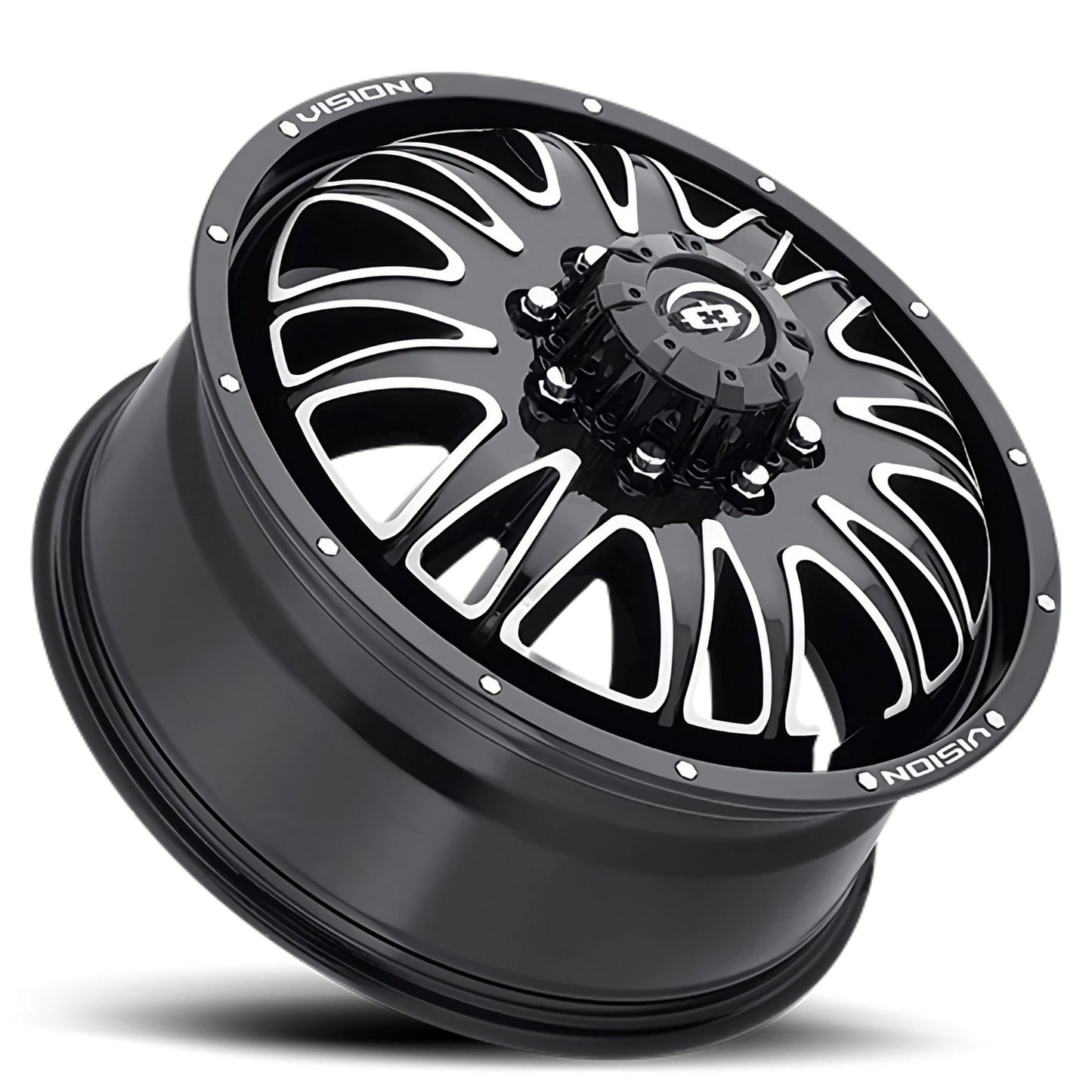 Vision Rival 20X8.25 Gloss Black Machined Face Wheel