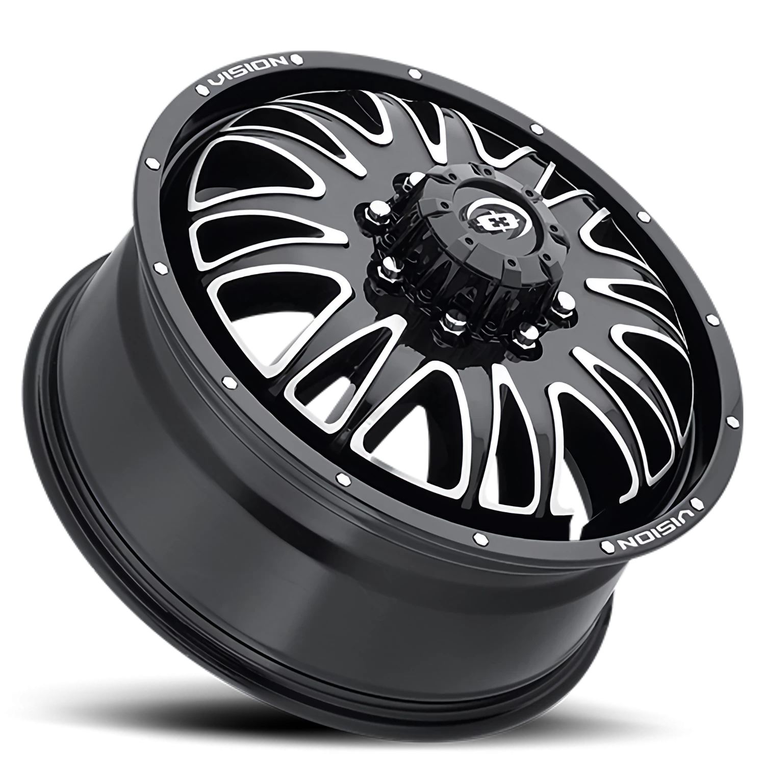 Vision Rival 20X8.25 Gloss Black Machined Face Wheel