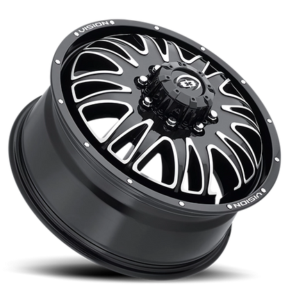 Vision Rival 20X8.25 Gloss Black Machined Face Wheel
