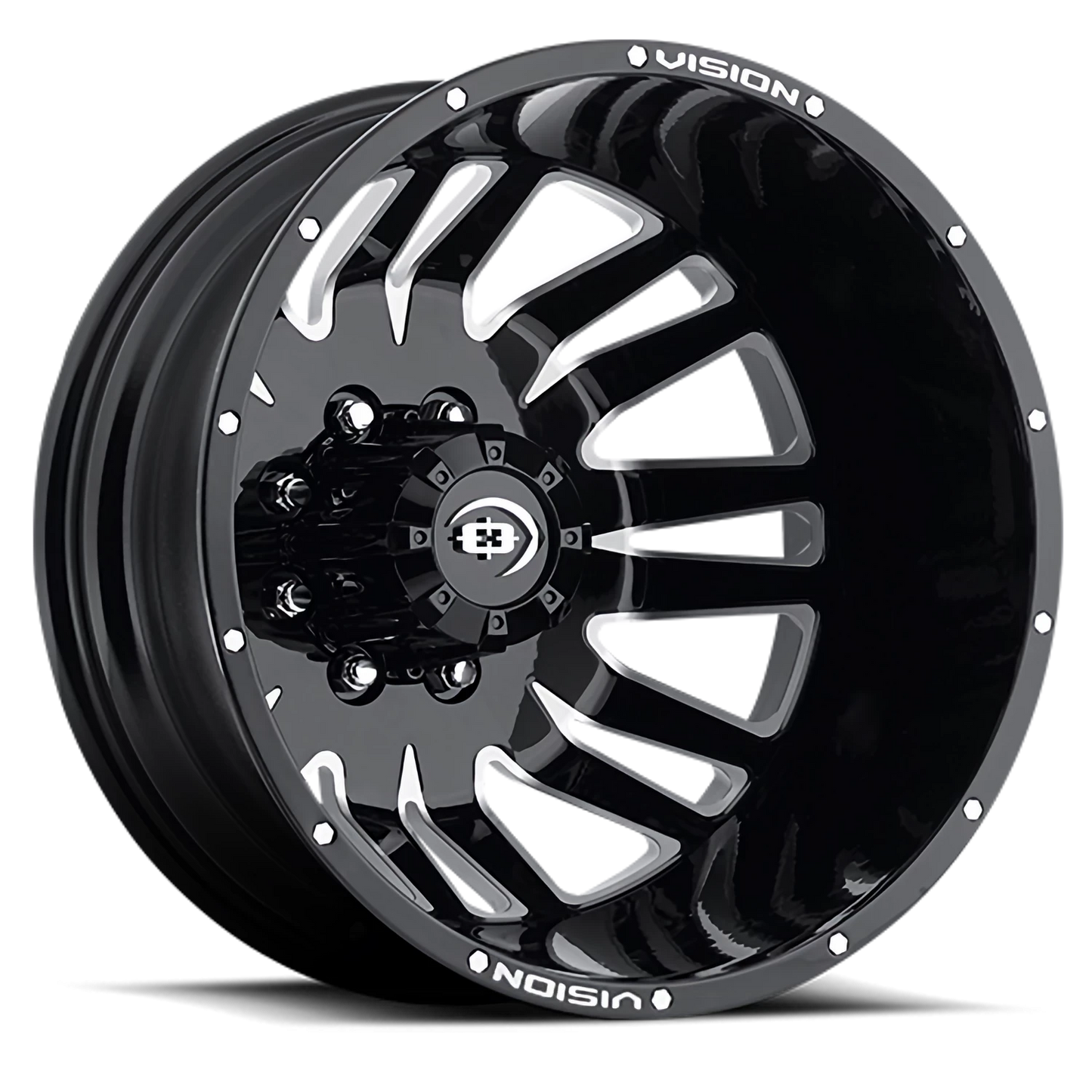 Vision Rival 20X8.25 Gloss Black Machined Face Wheel
