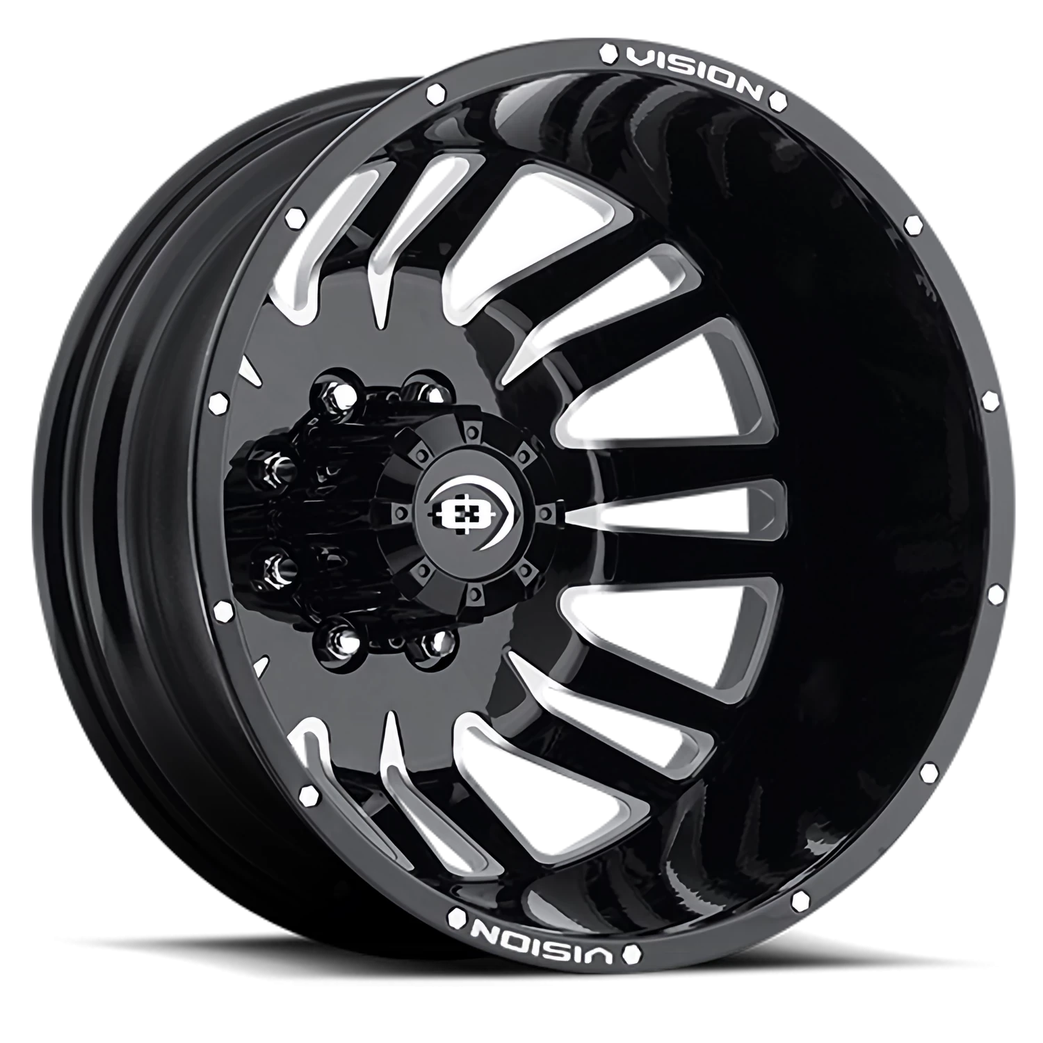 Vision Rival 20X8.25 Gloss Black Machined Face Wheel