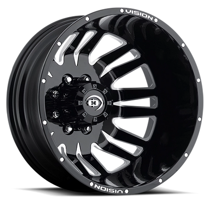 Vision Rival 20X8.25 Gloss Black Machined Face Wheel