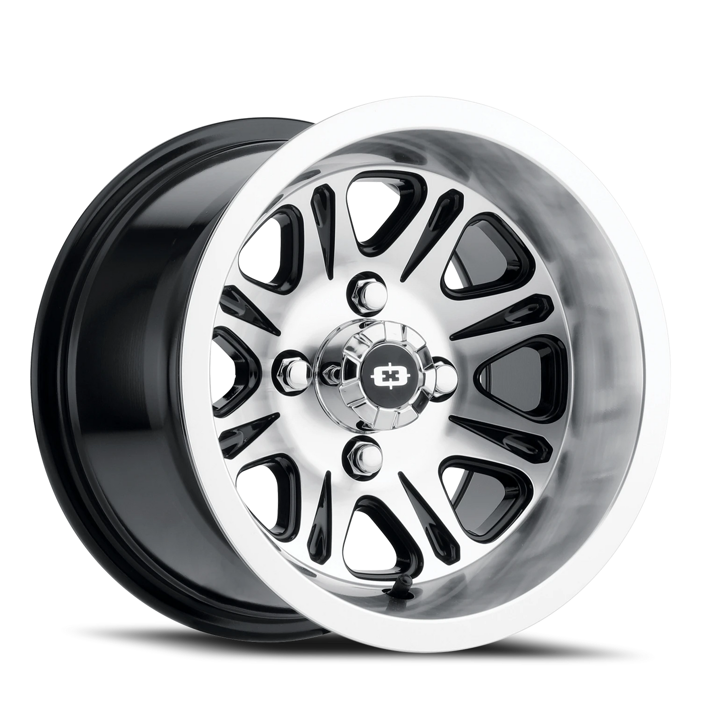 Vision Spirit 12X8 Gloss Black Mirror Machined Face Wheel