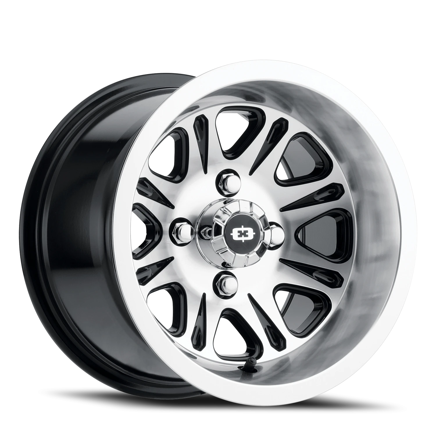 Vision Spirit 12X8 Gloss Black Mirror Machined Face Wheel