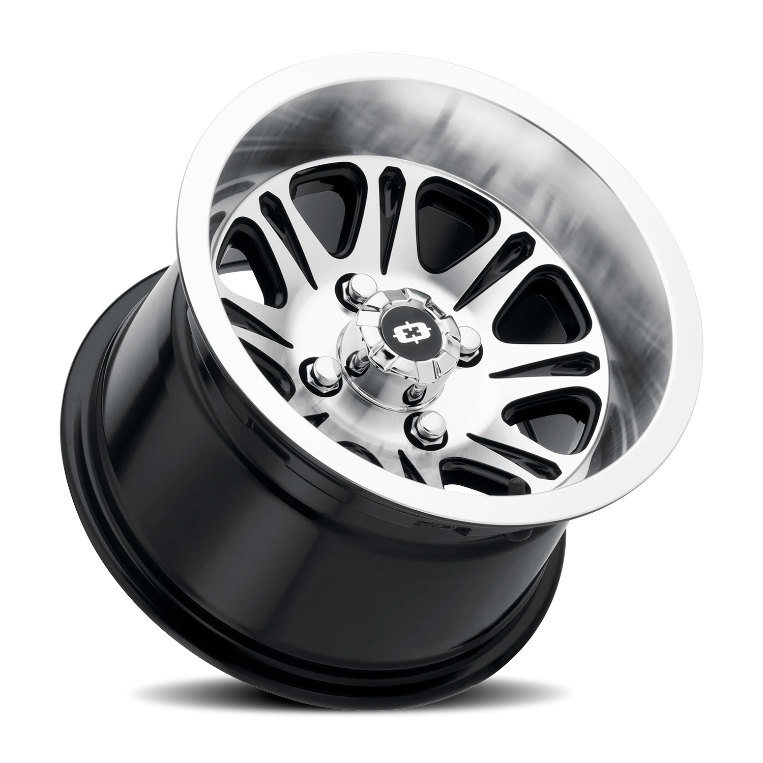 Vision Spirit 12X8 Gloss Black Mirror Machined Face Wheel