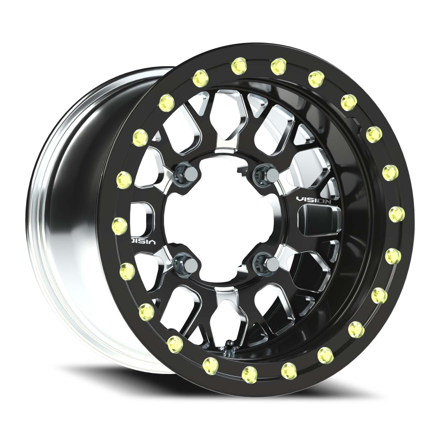 Vision Noc 15X10 Gloss Black Milled Spoke Wheel
