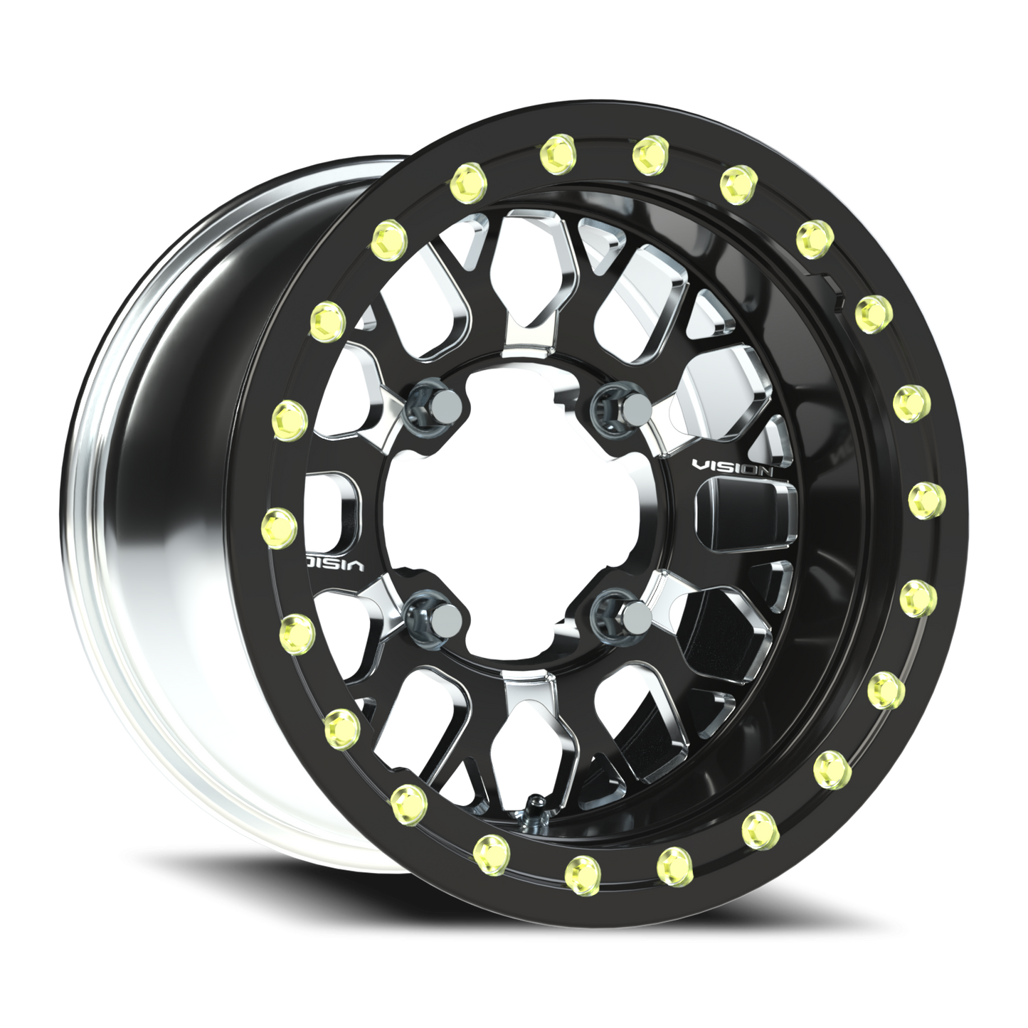 Vision Nocc 15X6 Gloss Black Milled Spoke Wheel