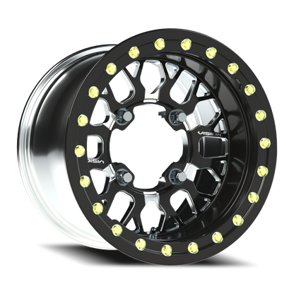 Vision Nocc 15X7 Gloss Black Milled Spoke Wheel