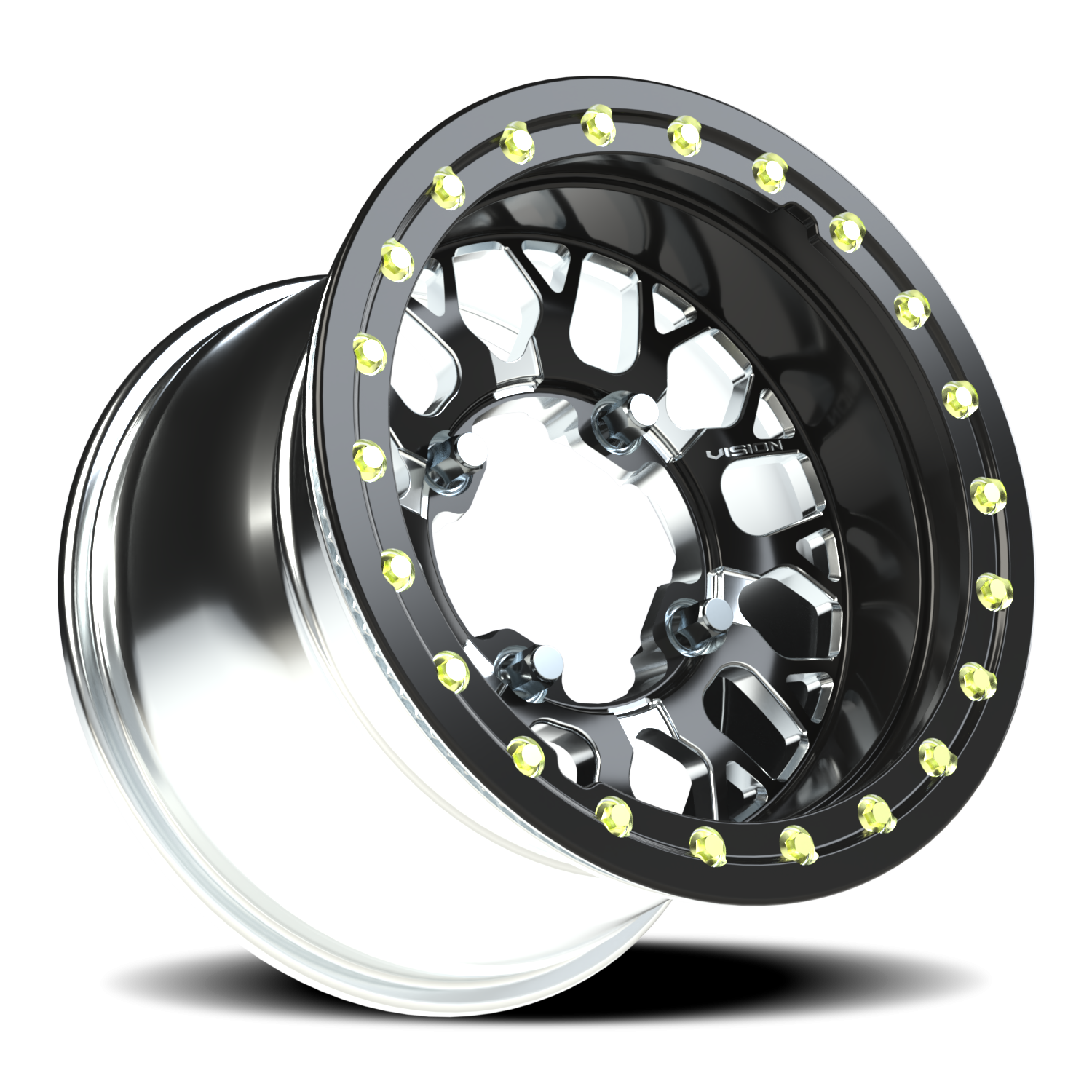 Vision Nocc 15X6 Gloss Black Milled Spoke Wheel