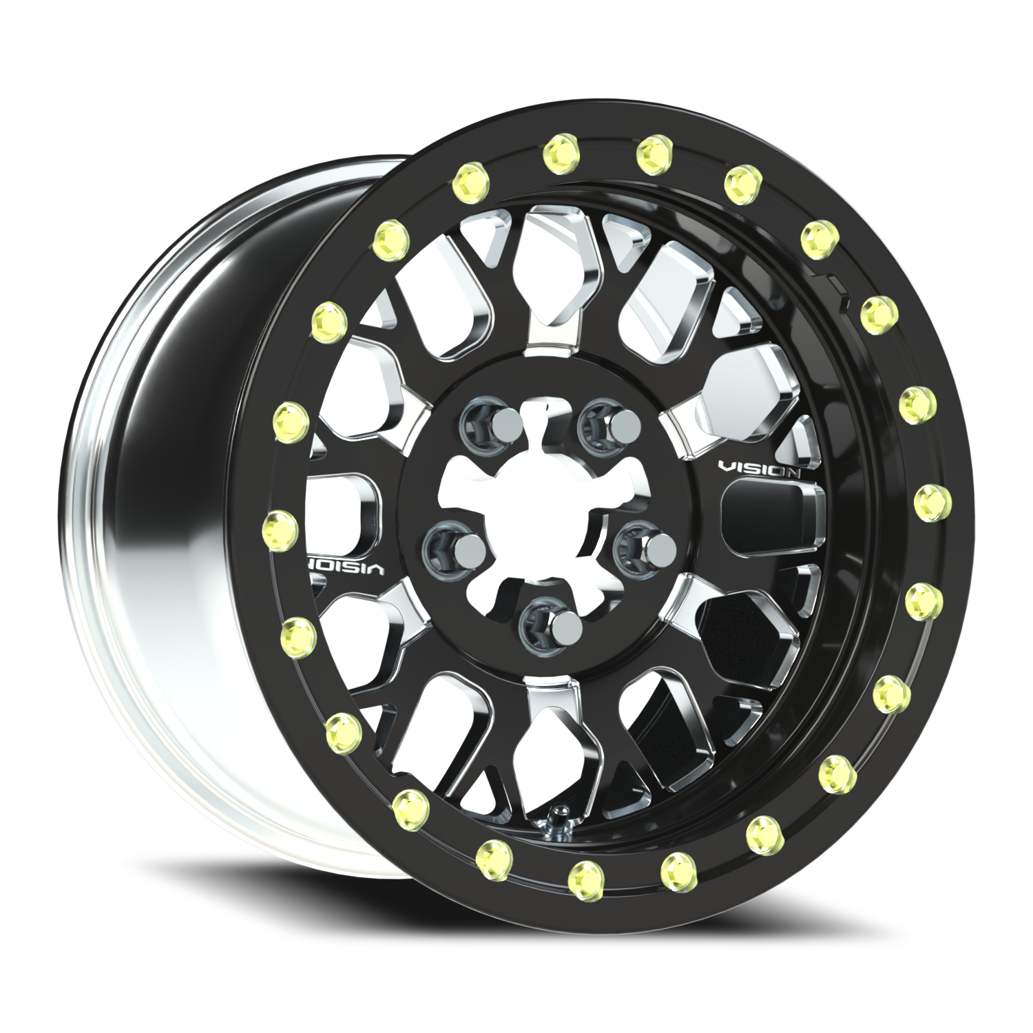 Vision Noc 15X10 Gloss Black Milled Spoke Wheel
