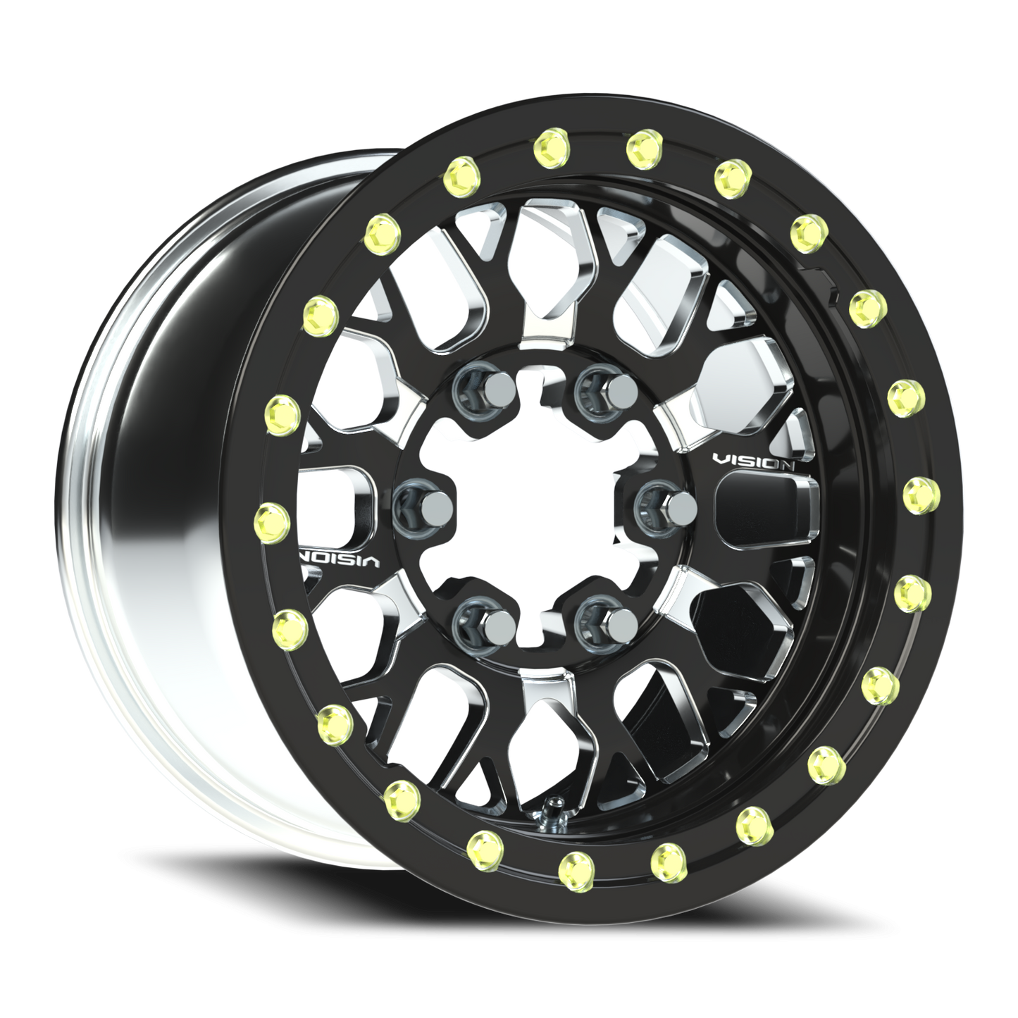 Vision -NC 15X10 Gloss Black Milled Spoke Wheel