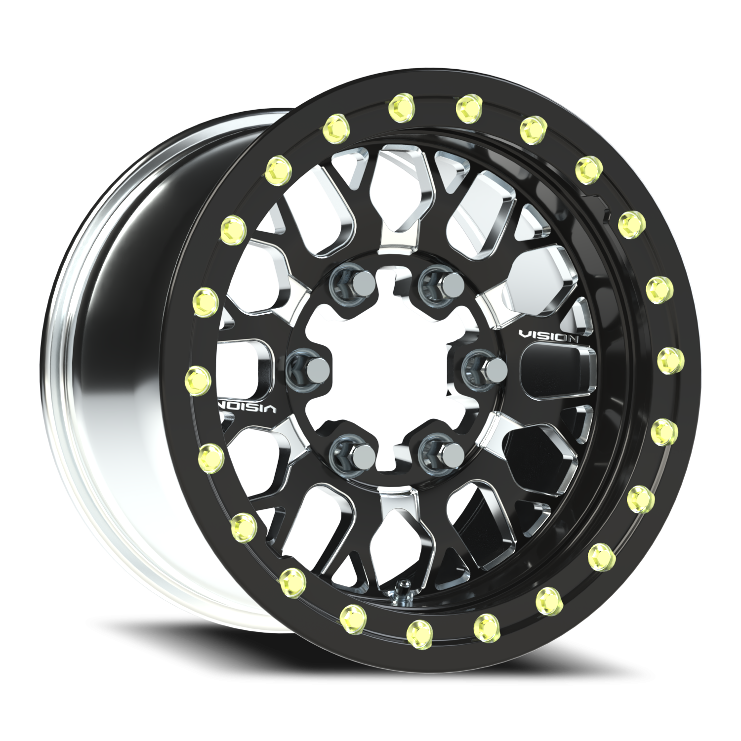 Vision -NC 15X10 Gloss Black Milled Spoke Wheel