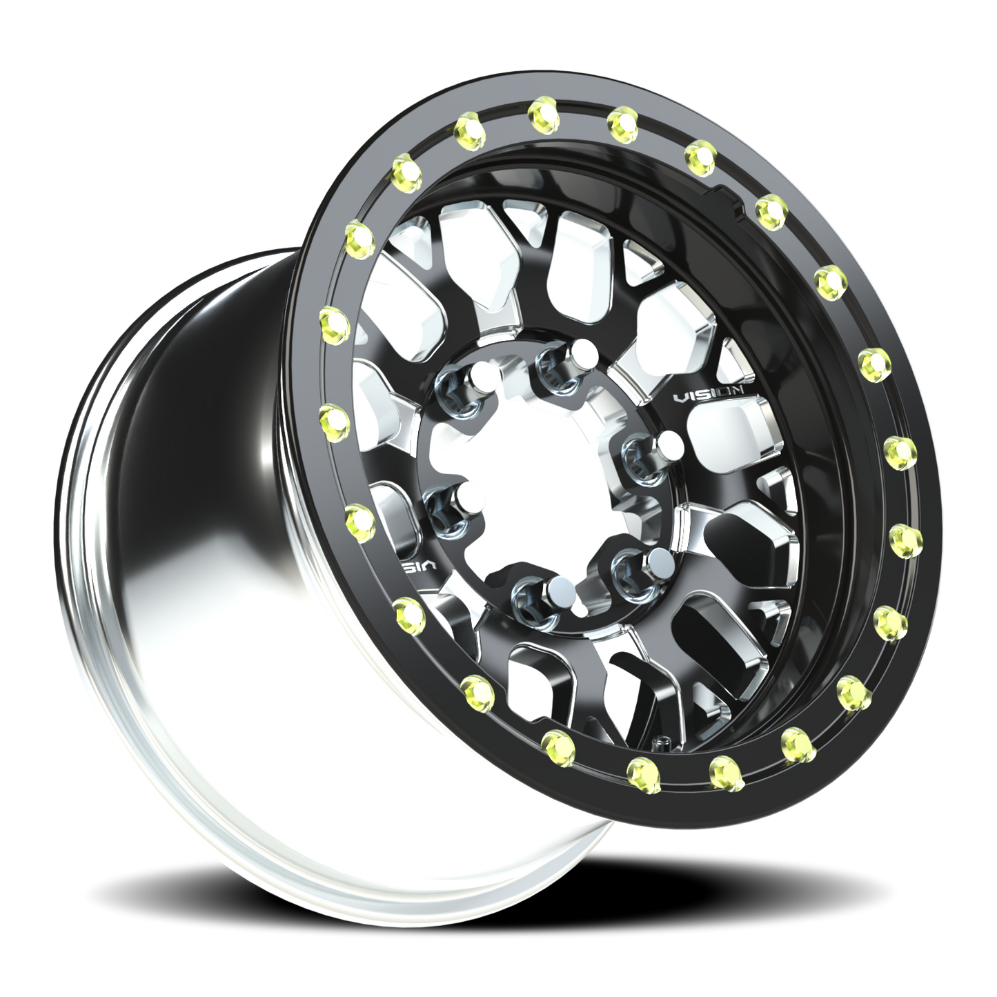 Vision -NC 15X10 Gloss Black Milled Spoke Wheel
