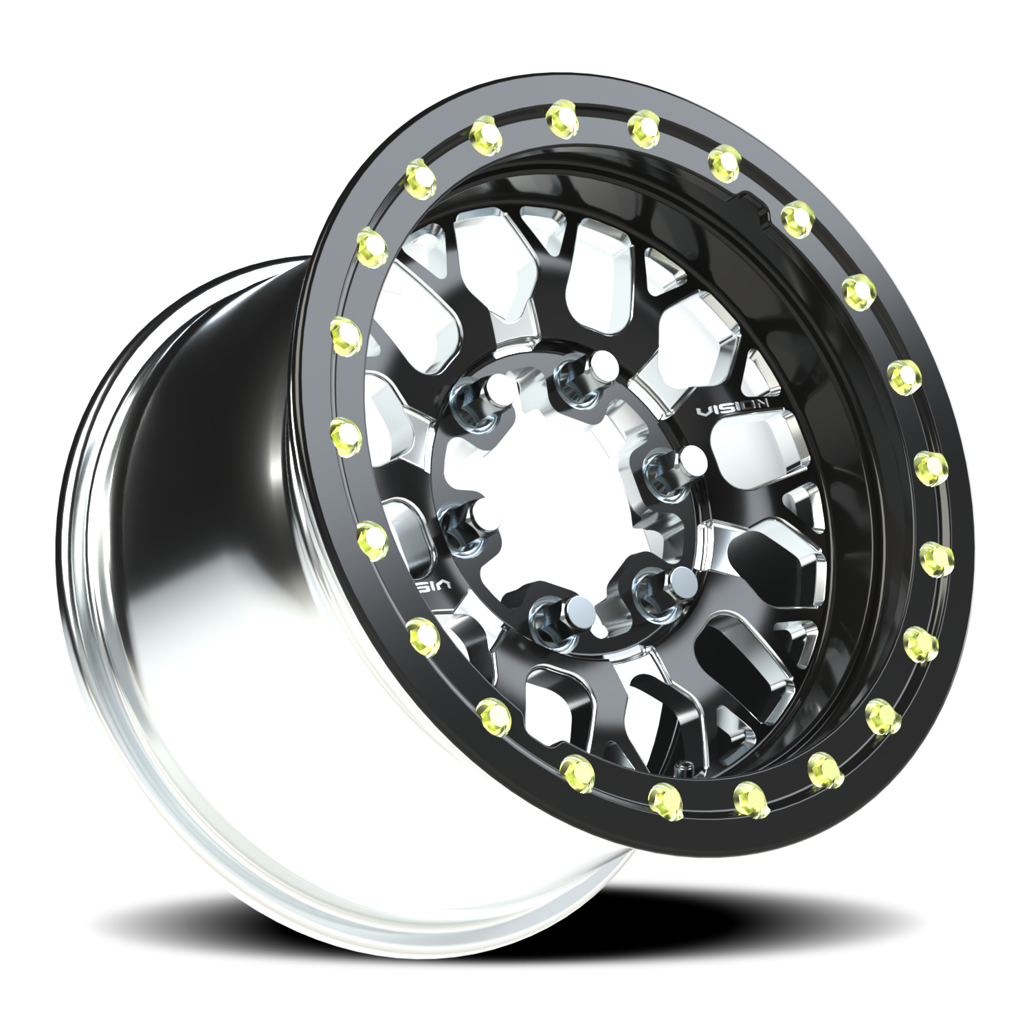 Vision Nocc 15X6 Gloss Black Milled Spoke Wheel