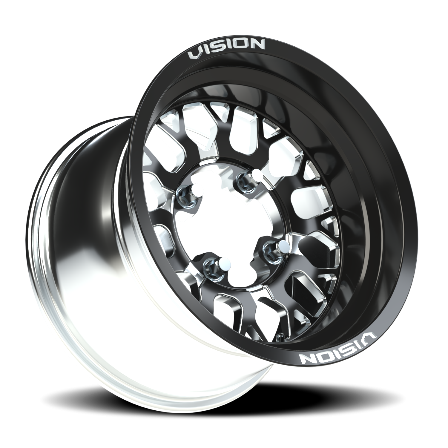 Vision Nocc 15X6 Gloss Black Milled Spoke Wheel