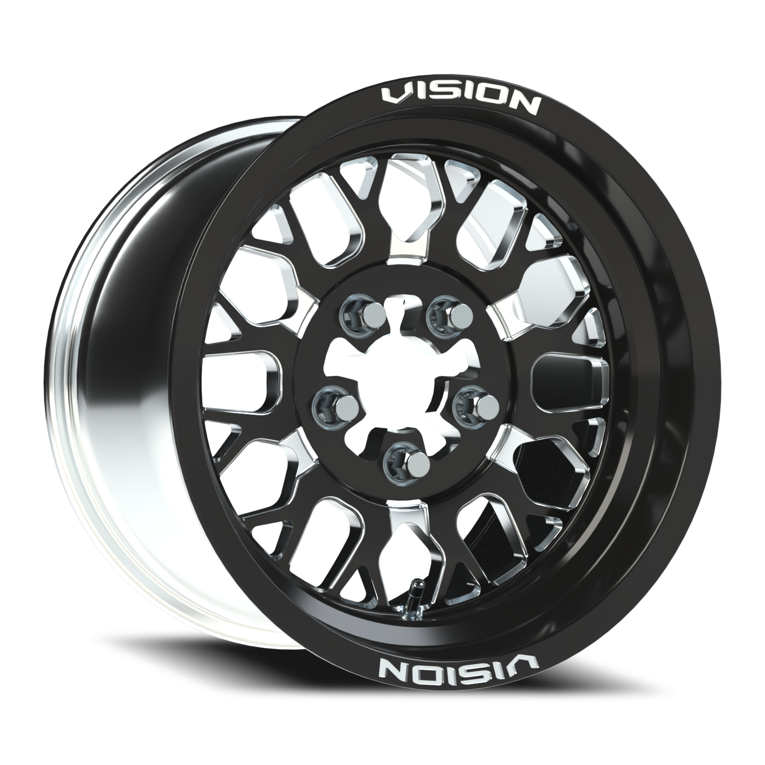 Vision Noc 15X6 Gloss Black Milled Spoke Wheel