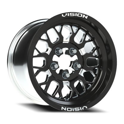 Vision Noc 15X6 Gloss Black Milled Spoke Wheel