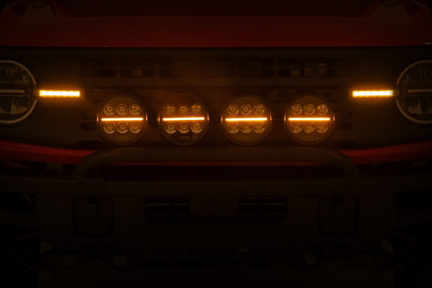 Light Bar Mount | 6.5 Inch Round LED (Quad) | OE Modular Steel | Ford Bronco (21-26)