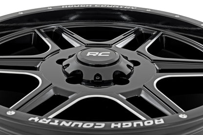 Rough Country 92 Series Wheel | Machined One-Piece | Gloss Black | 18x9 | 6x5.5 | +0mm