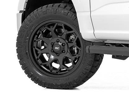Rough Country 80 Series Wheel | One-Piece | Semi Gloss Black | 20x10 | 5x5 | -19mm