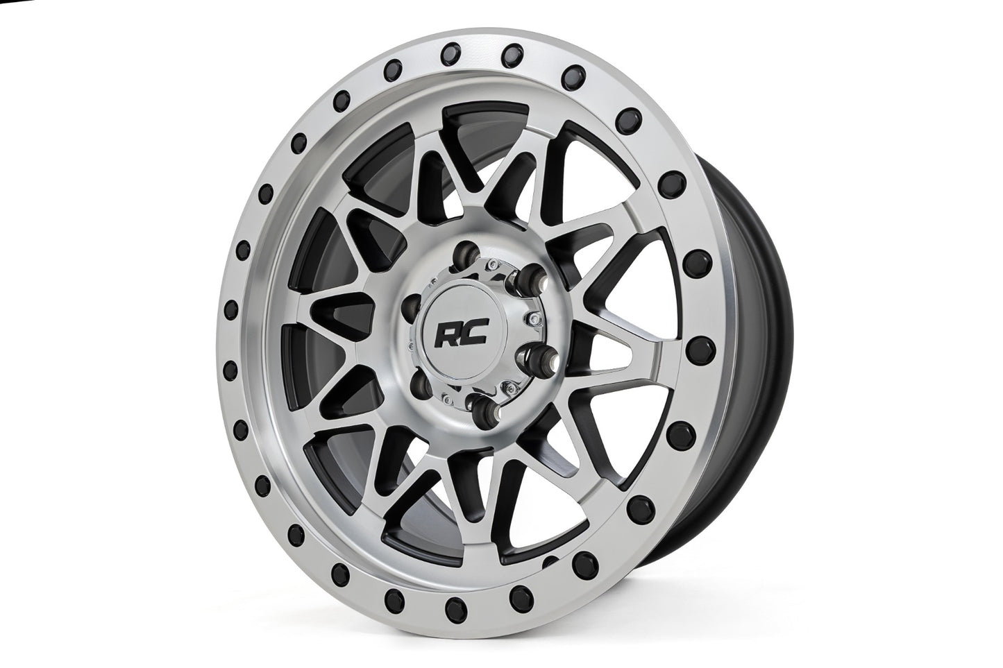 Rough Country 78 Series Wheel | Simulated Beadlock | Full Machine | 17x8.5 | 6x5.5 | +0mm