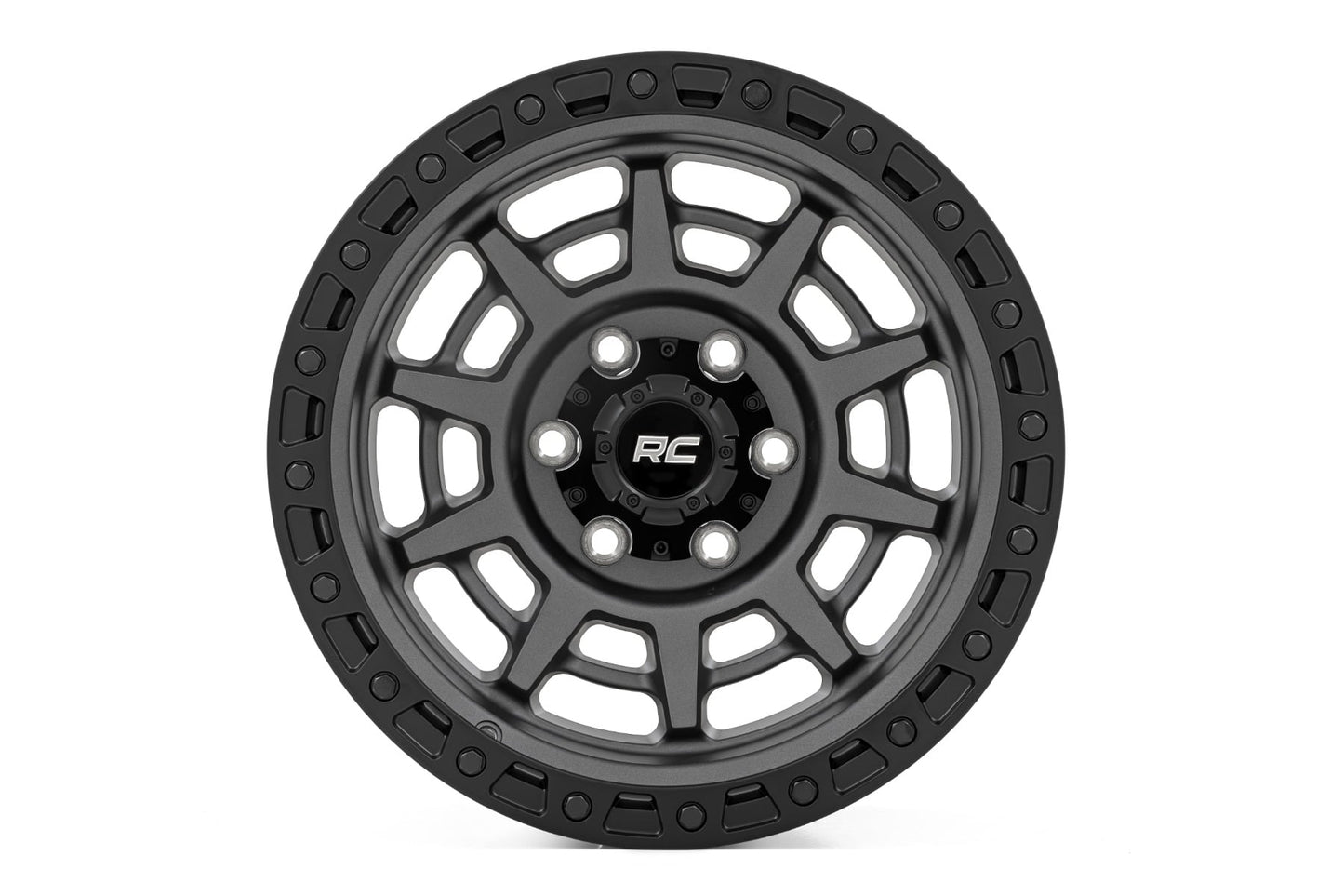 Rough Country 85 Series Wheel | Simulated Beadlock | Gunmetal Gray/Black | 17x9 | 5x5.5 | -0mm