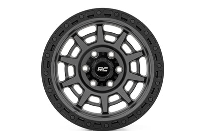 Rough Country 85 Series Wheel | Simulated Beadlock | Gunmetal Gray/Black | 17x9 | 5x5.5 | -0mm