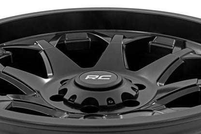 Rough Country 80 Series Wheel | One-Piece | Semi Gloss Black | 20x9 | 8x165 | 0mm