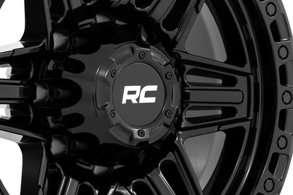 Rough Country 76 Series Wheel | Simulated Bead Lock | Gloss Black | 17x9 | 5x4.5 | +0mm