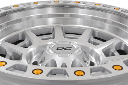 Rough Country 85 Series Wheel | Simulated Beadlock | Full Machine | 17x9 | 6x5.5 | -12mm