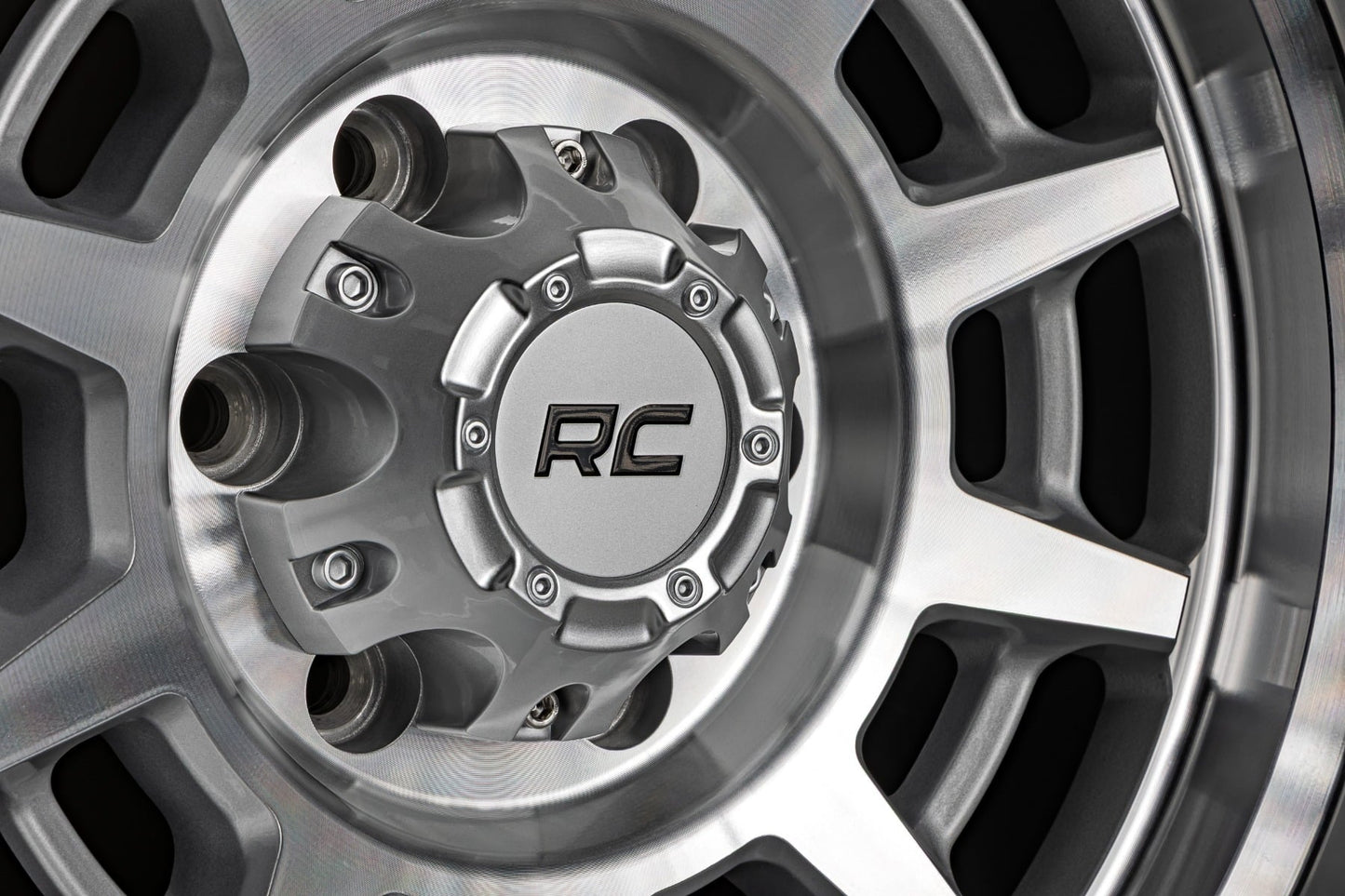 Rough Country 85 Series Wheel | Simulated Beadlock | Full Machine | 17x9 | 5x5 | -12mm
