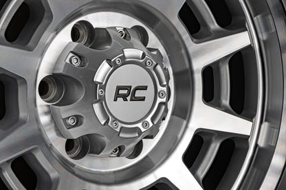 Rough Country 85 Series Wheel | Simulated Beadlock | Full Machine | 17x9 | 5x4.5 | -12mm