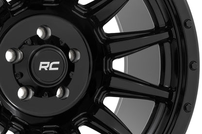Rough Country 90 Series Wheel | One-Piece | Gloss Black | 20x9 | 6x5.5 | -12mm
