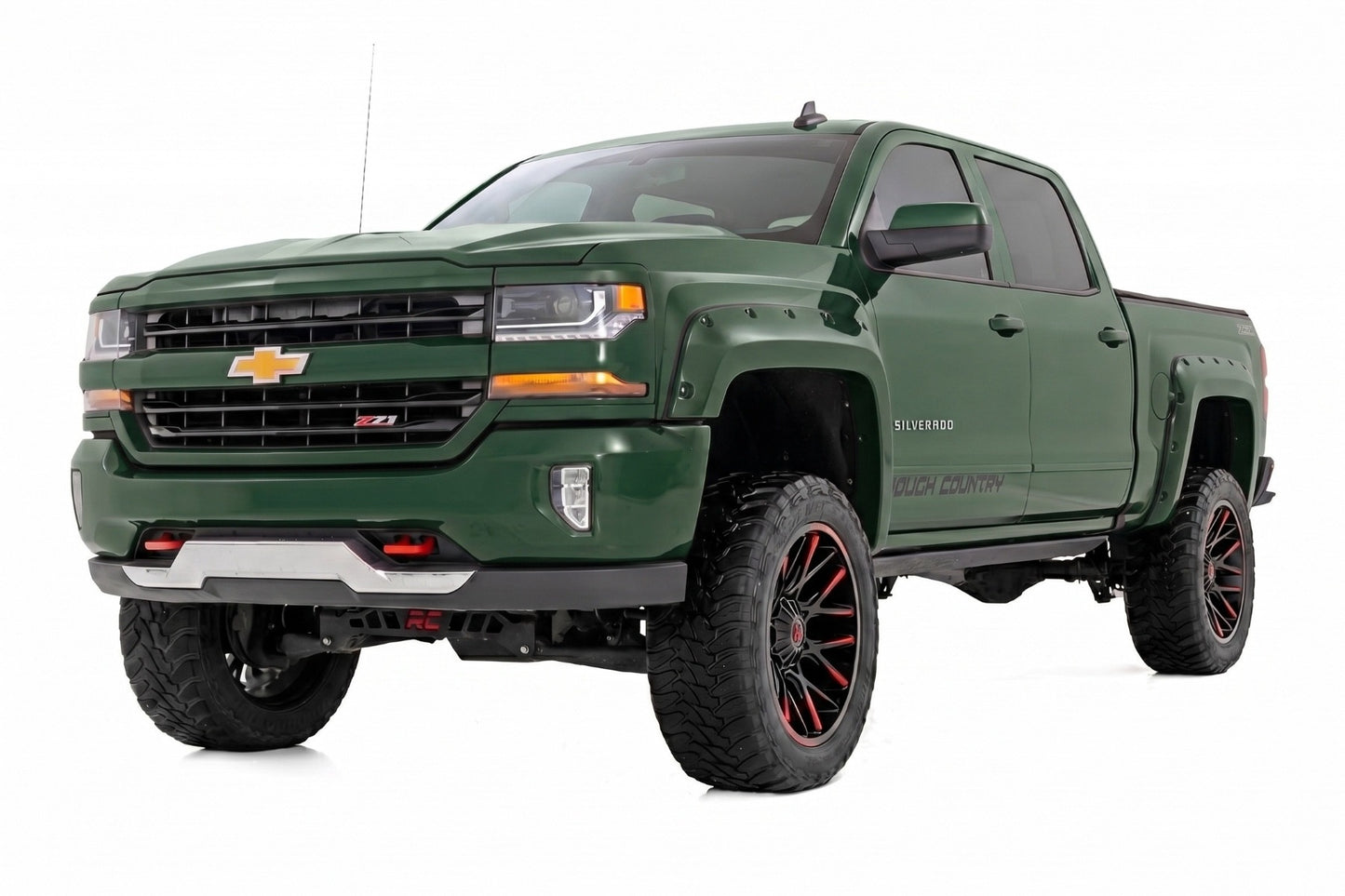 Pocket Fender Flares | 6'7" & 8' Bed | G7J Rainforest Green | Chevy Silverado 1500 (14-18)/2500HD
