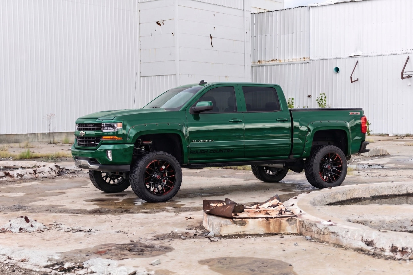 Pocket Fender Flares | 6'7" & 8' Bed | G7J Rainforest Green | Chevy Silverado 1500 (14-18)/2500HD